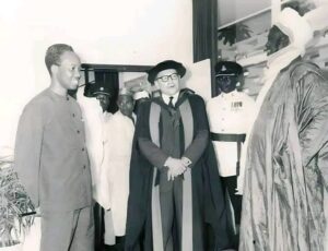 Sir Ahmadu Bello with ABU first VC Stanley Alexander