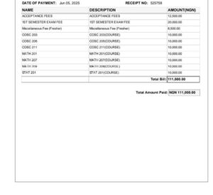 ABU DLC School fees 