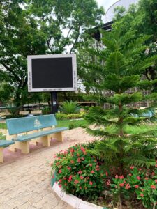Outdoor seating are in ABU CAMPUS